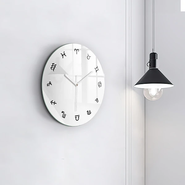 Wanduhr rund Minimalistische Tierkreiszeichen