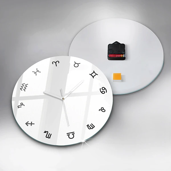 Wanduhr rund Minimalistische Tierkreiszeichen