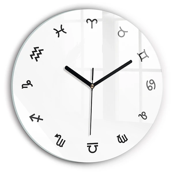 Wanduhr rund Minimalistische Tierkreiszeichen