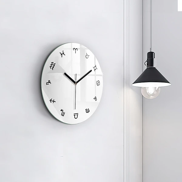 Wanduhr rund Minimalistische Tierkreiszeichen