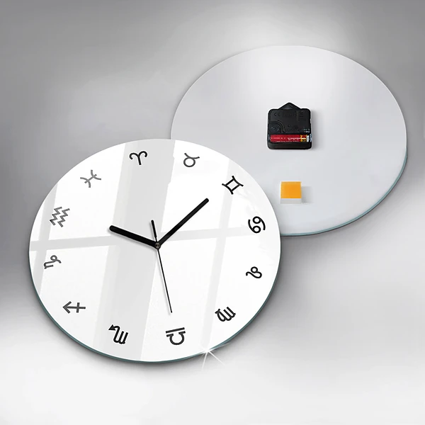 Wanduhr rund Minimalistische Tierkreiszeichen