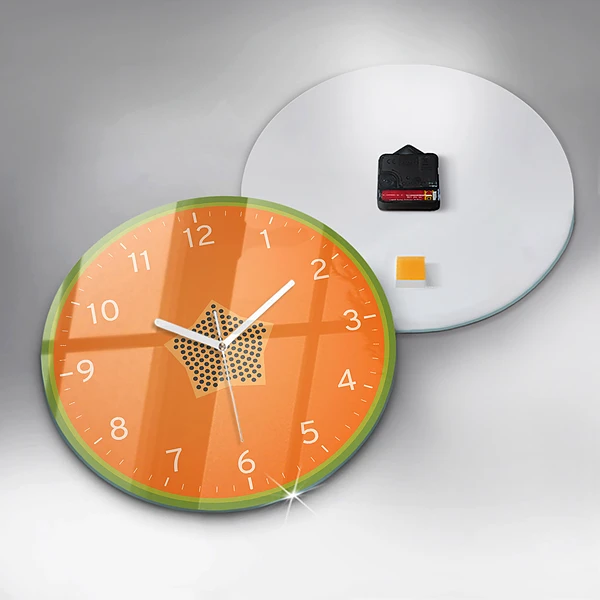 Wanduhr rund Papaya-Frucht