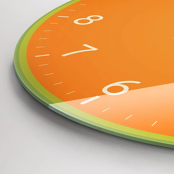 Wanduhr rund Papaya-Frucht