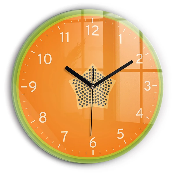 Wanduhr rund Papaya-Frucht