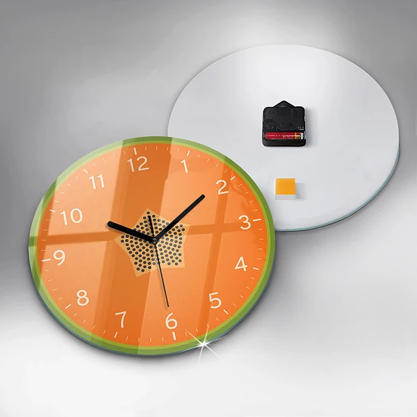 Wanduhr rund Papaya-Frucht