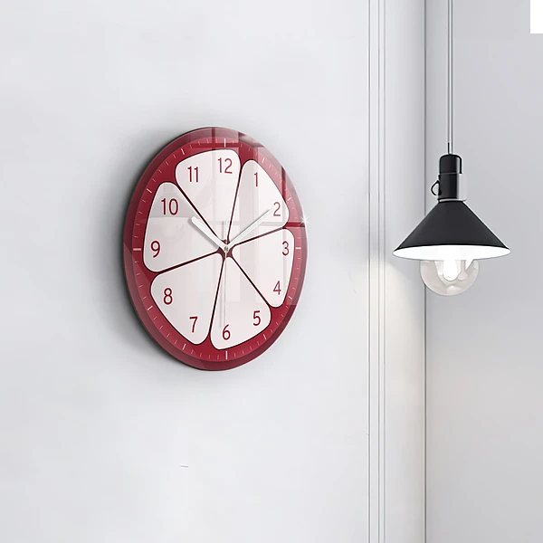 Wanduhr glas rund Geschnittenes Obst