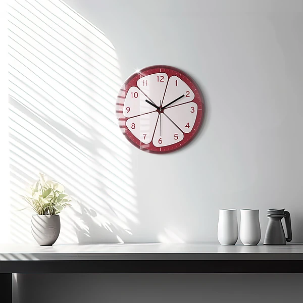Wanduhr glas rund Geschnittenes Obst