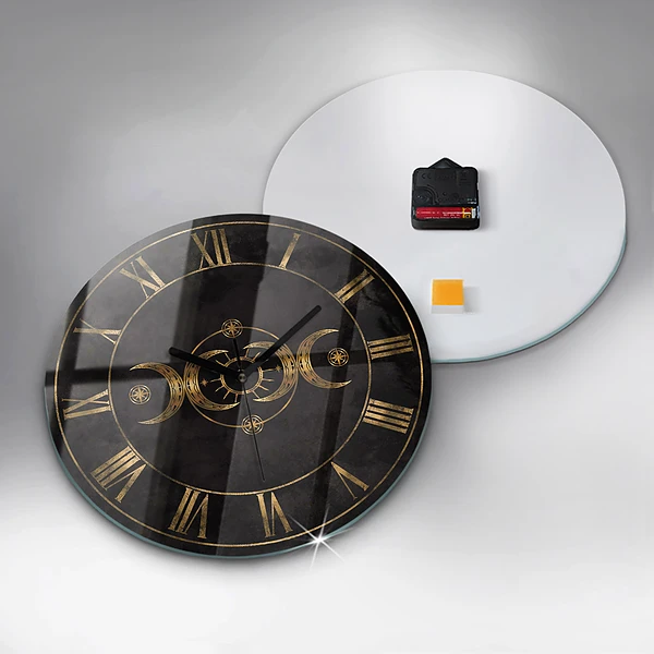 Wanduhr rund mit motiv Goldene römische Ziffern