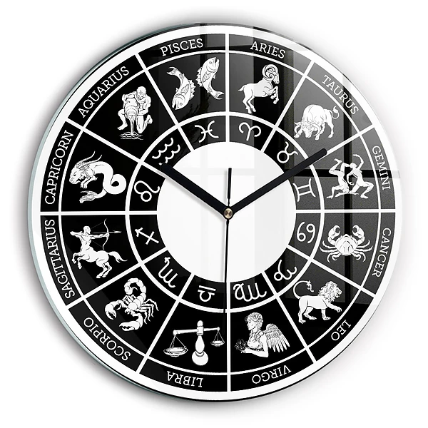 Wanduhr rund Tierkreiszeichen