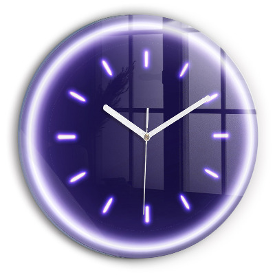 Wanduhr glas rund Neon-Striche