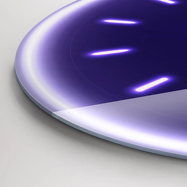 Wanduhr glas rund Neon-Striche